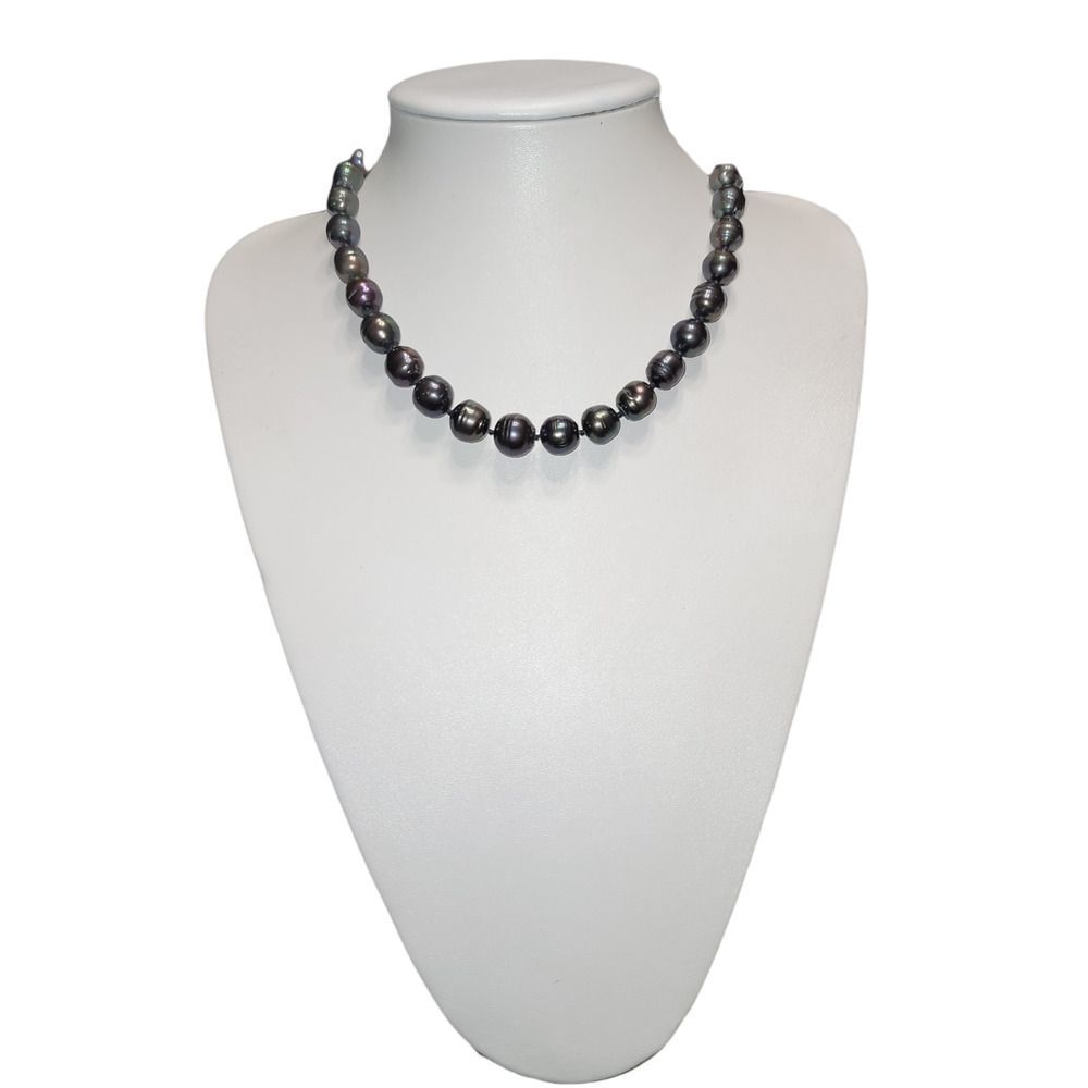 Graduated Black Fw Baroque Pearls 11mm -14mm 18